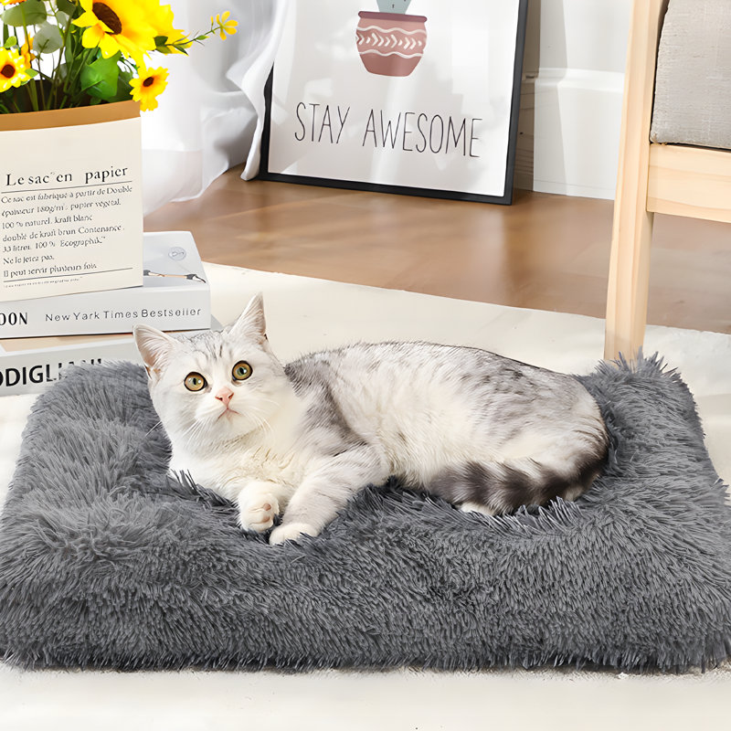 Coussin de siège pour animal de compagnie, Gris, Moyen (H 5,5 po x l 34,5 po x P 26 po)