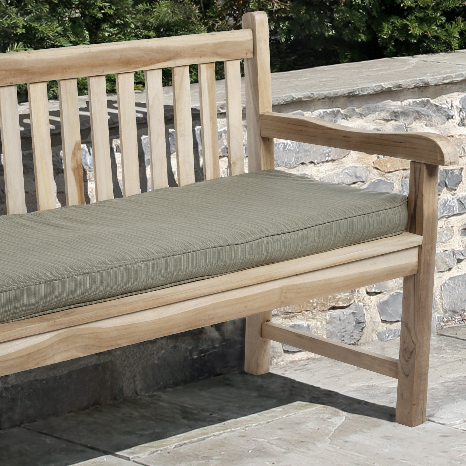 Sunbrella Outdoor Bench Cushion, 43" W x 18" D, Persian Green Sunbrella®
