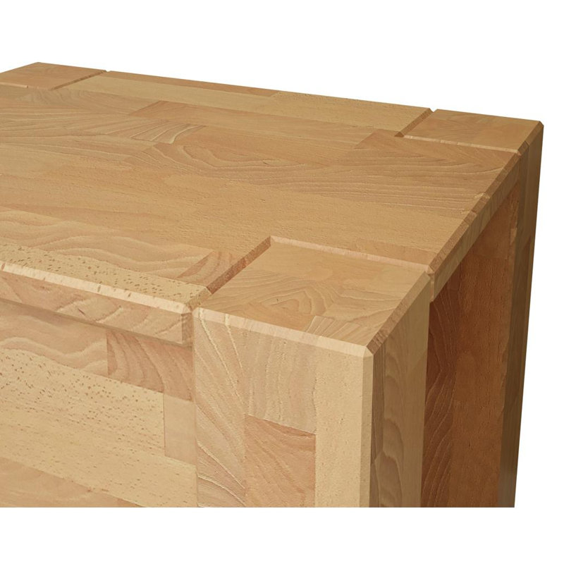 Strathaven 45cm W Solid Wood Bedside Table, Beech