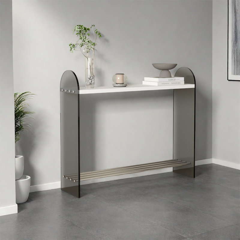 Console décorative minimaliste en acrylique, H 35,43 po x l 47,24 po x P 11,81 po, Noir