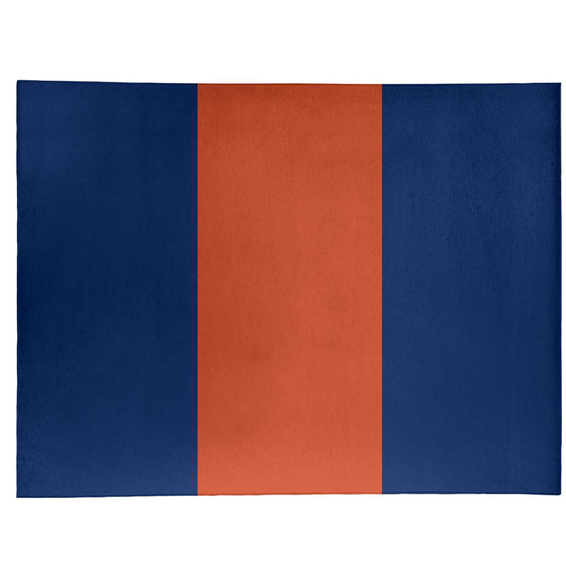 Tapis bleu à rayures de hockey national, Rectangle 8 pi x 10 pi