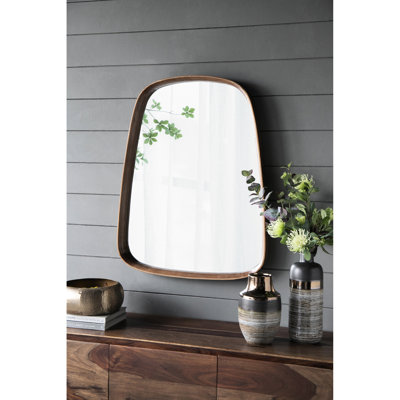 27"X37" Wall Mirror With Wood Frame For Home Decor - Fits Living Room, Bathroom, Entryway, Minimalist Style Spaces Ideal