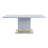 Izekiel Pedestal Dining Table,Dining room table,Kitchen table with Stainless Trim Base-1335873660
