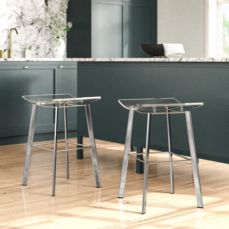 Counter Stool with Metal Frame, Chrome