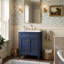 Meuble-lavabo autoportant blanc moderne 24 po avec lavabo en céramique, tiroir coulissant et 2 portes à fermeture en douceur avec rangement-1157717720-1157717724-1273205428