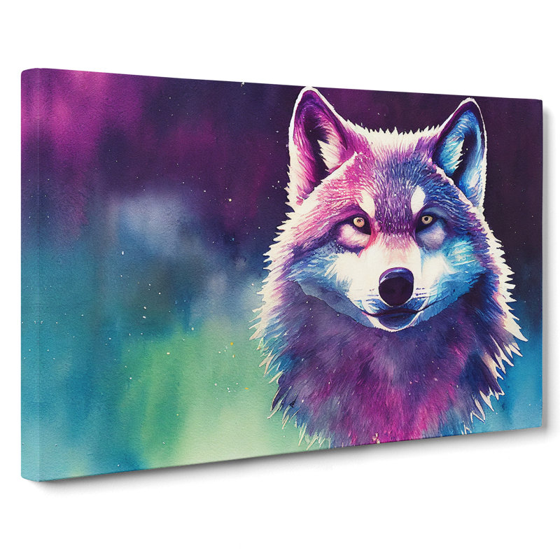 Watercolour Wolf Vol.1 Abstract - Wrapped Canvas, 35cm H x 50cm W x 3cm D