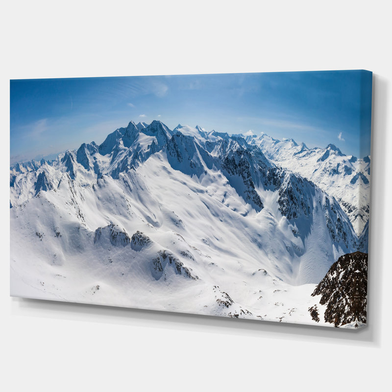 « snowy montagnes », reproduction de photo sur toile tendue, H 20 po x l 40 po x P 1po