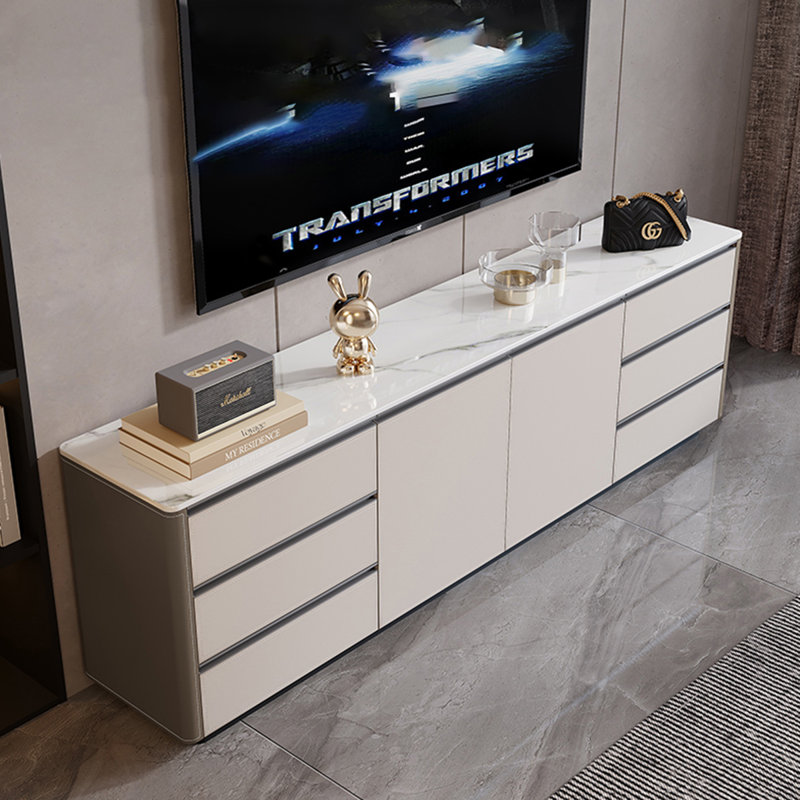 94.49" Grey Rectangular Solid Wood TV Stands, 78.74"