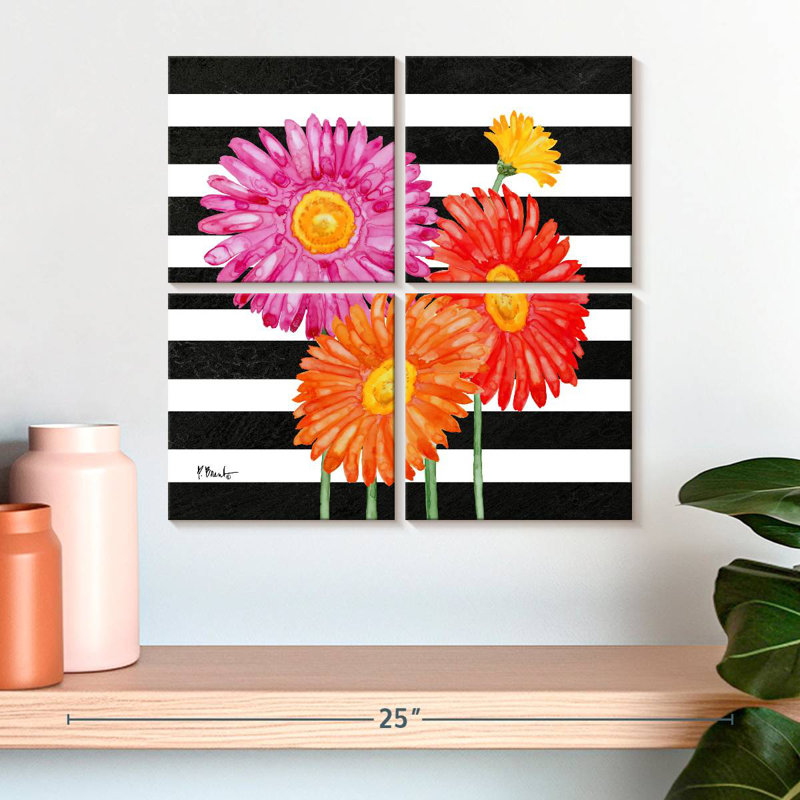Harnek Helena Daisies I Stripes, H 18 po x l 18 po