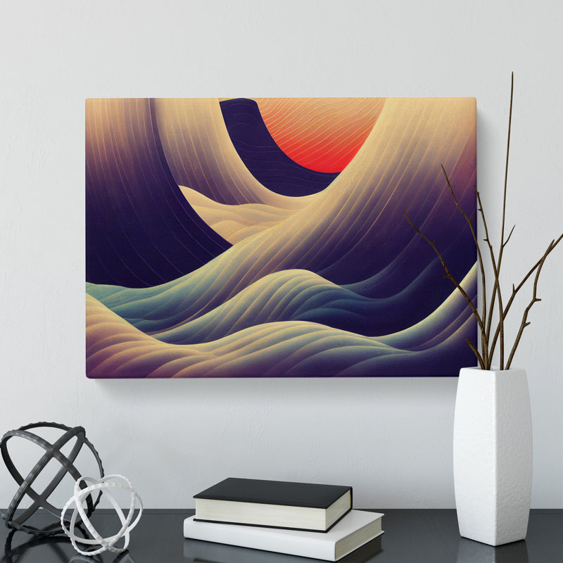 Surreal Ocean Waves Abstract - Wrapped Canvas, 40cm H x 60cm W x 3cm D