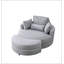 Grand fauteuil rond club pivotant gris-1059113635
