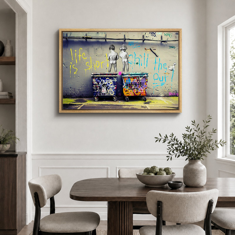 "Pop urbain", "Life is short, Chill The Duck Out Banksy", reproduction d'art sur toile, H 24 po x l 36 po, Natural