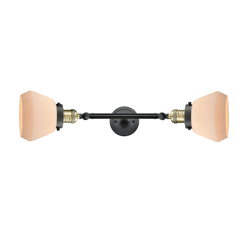Éclairage pour meuble-lavabo 2 lumières rétro Lasseter, Incandescent, Plaqué couleur fumée, Laiton antique noir