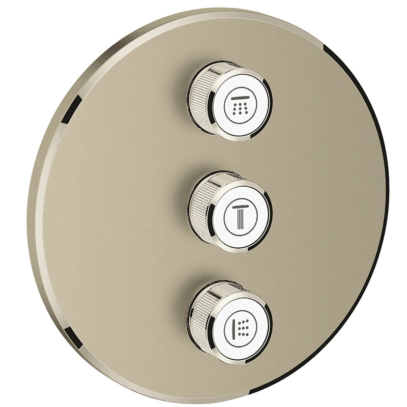 Garniture de contrôle de volume Grohtherm® SmartControl Triple 6,25 po x 6,25 po, Nickel brossé