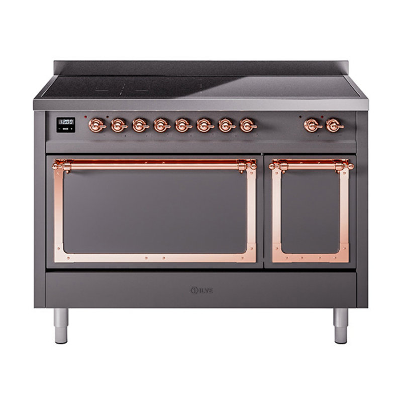ILVE Nostalgie II Noblesse 48 po à induction, Graphite mat / cuivre