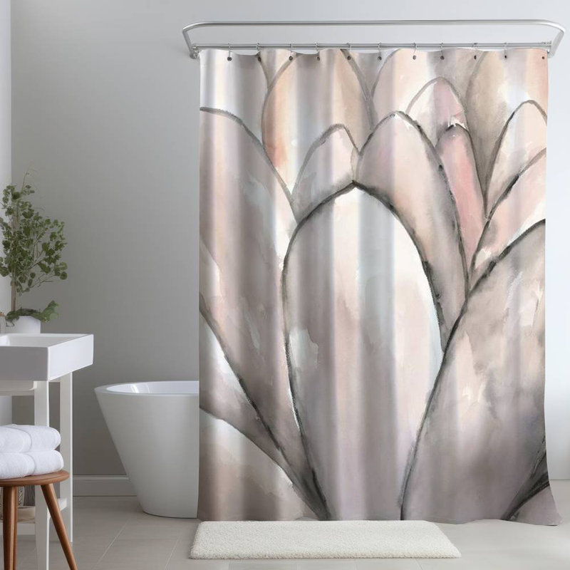 Floral – Polyester Shower Curtain, Dye Sublimation Print, 71" W × 74" L