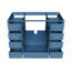 Meuble-lavabo de salle de bain de 122 cm (48 po) avec portes à fermeture amortie et 9 tiroirs, de couleur bleue.
