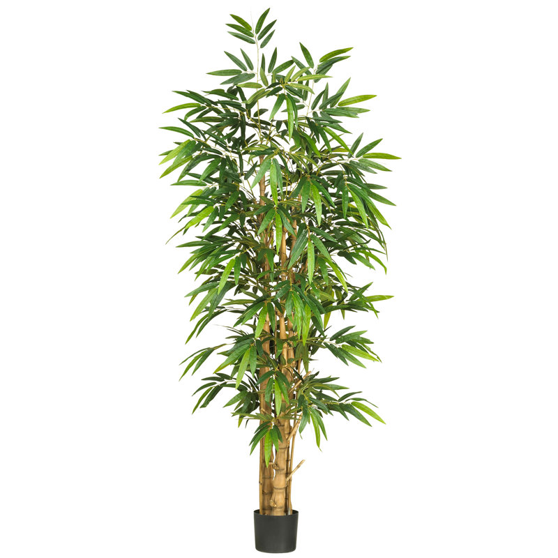 72-Inch Green Silk Faux Bamboo Tree in Pot