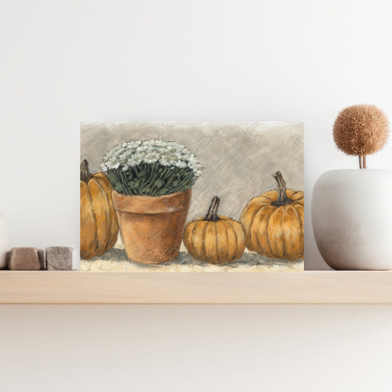 Art mural de fleurs et citrouilles II, 12" H x 18" W