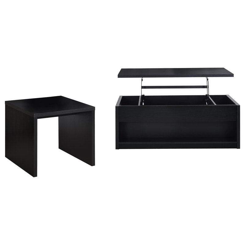 Ensemble de tables basses à plateau relevable noir Canyon 2 pièces (seulement avec table basse)