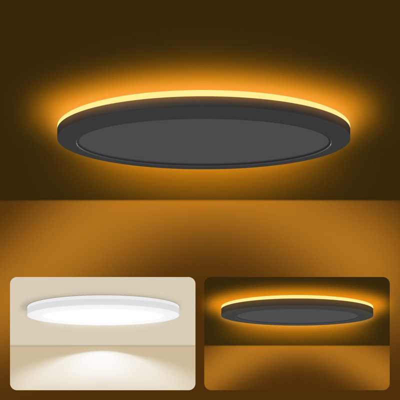 mw 12 Inch LED Flush Mount Ceiling Light Fixture with Night Light,24W eqv.80W,2700K/3000K/3500K/4000K/5000K Selectable, Wired (No Remote),LED Ceiling Light With Night Light for Bedroom,ETL and California JA8 Certified