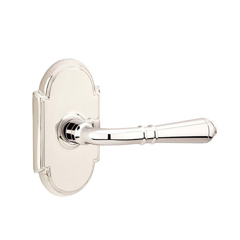 Faux levier de porte double avec rosette Turino, Nickel lumineux, Droite