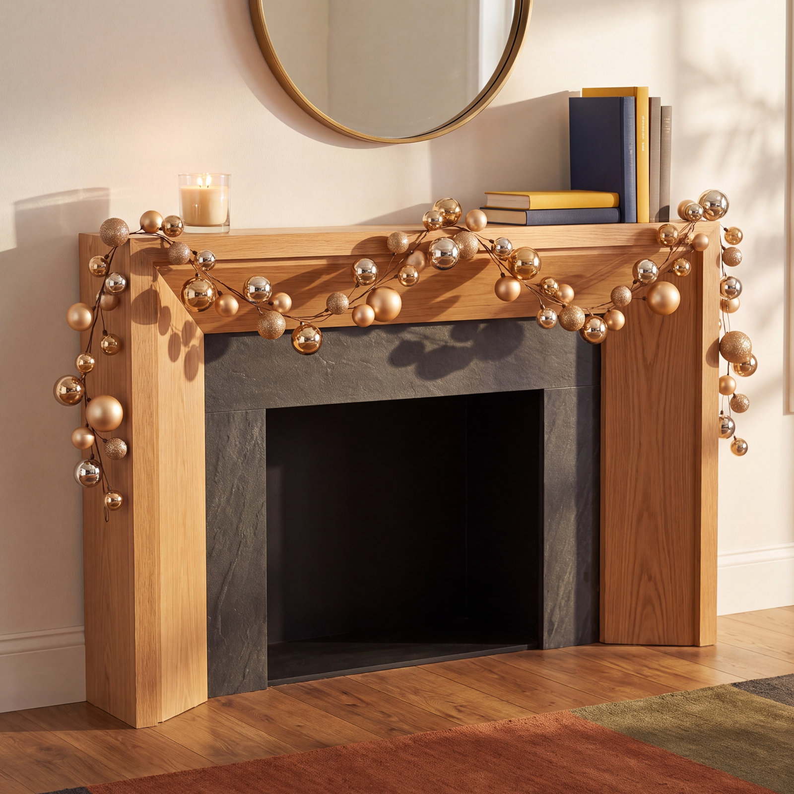 120'' in. Faux Garland, Champagne/Rose
