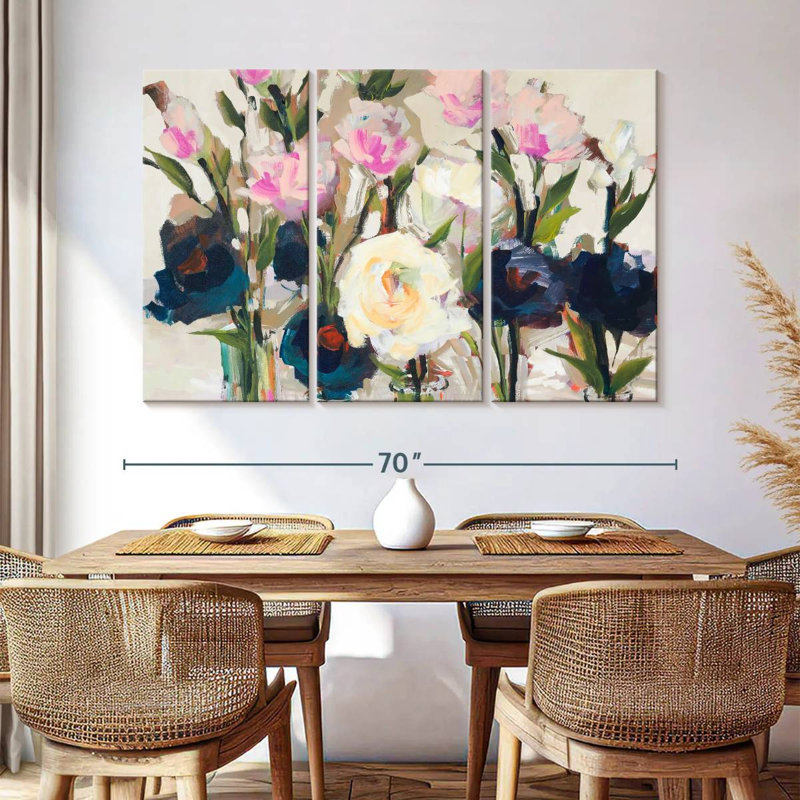 Avery, fleurs romantiques neutres, H 42 po x l 65 po