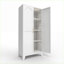 Armoires | Armoire de rangement 61 pouces à 2 portes en acier avec tablettes réglables, blanc neige moderne, pour bureau | Moderne | Chambre à coucher
