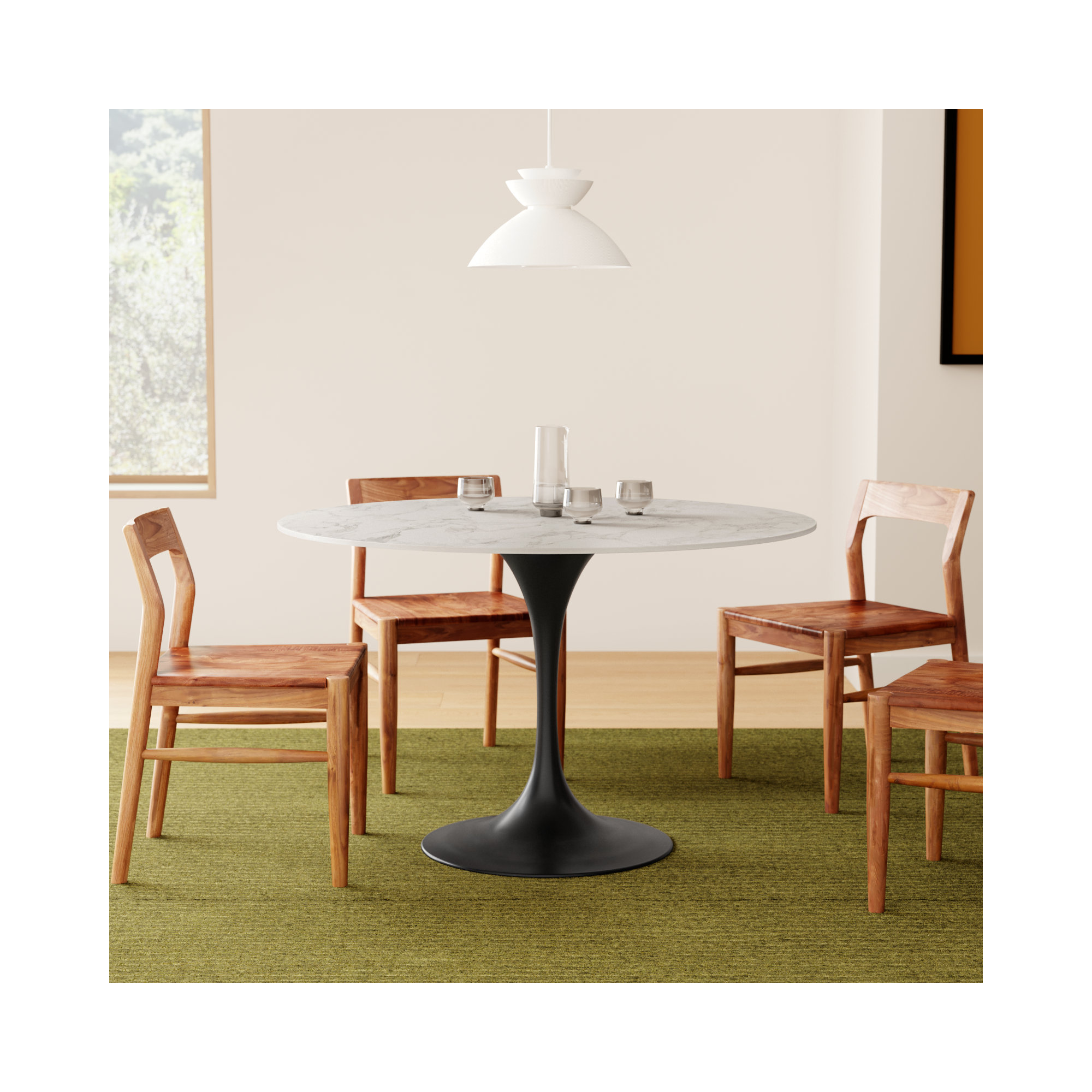 Flow Ceramic Dining Table, Black