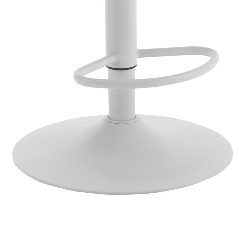 Tabouret de comptoir rembourré pivotant et réglable en hauteur, Blanc