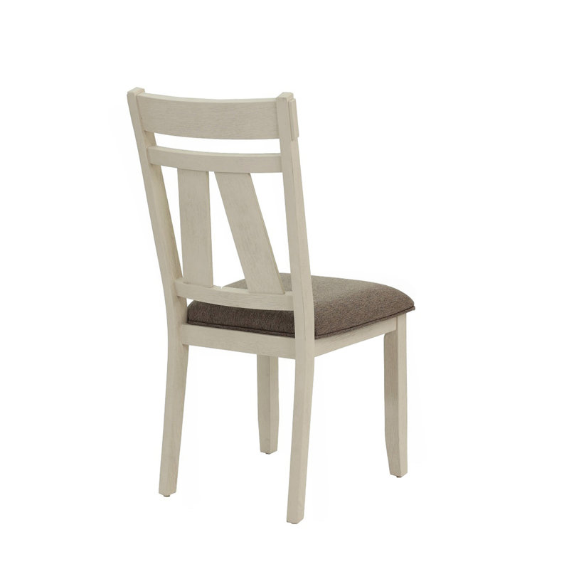 Ensemble de 2 chaises de salle à manger avec siège rembourré, gris et blanc