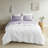 Peached Percale Purple 200 Thread Count Relaxed 100% Cotton Percale 4-Piece Full Sheet Set-28618196-28618202