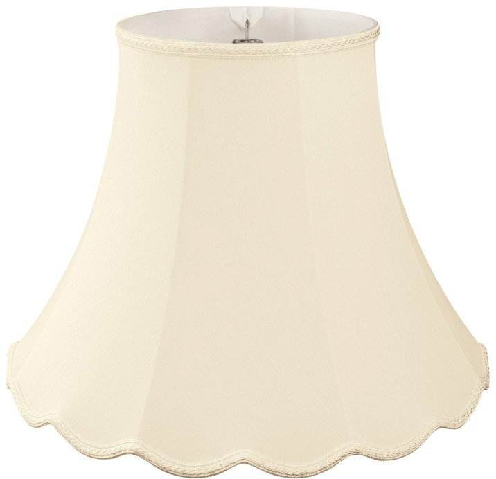 Abat-jour cloche en soie / shantung (araignée), Beige, H 8,25 po x l 10 po x P 10 po