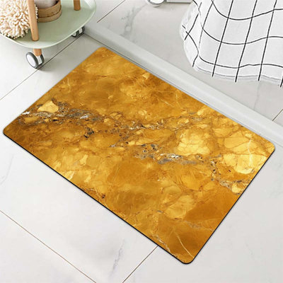 Tapis de salle de bain en terre de diatomées, abstrait et ultra-absorbant à séchage rapide Gold-1