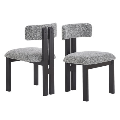 Upholstered Armless Dining Chairs With Metal Legs (Set Of 2)