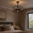 18.1" Modern Black Caged Ceiling Fan with Remote and Crystal Light Kit