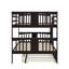 Lit superposé double au-dessus de double avec lit gigogne simple et échelle-864823432