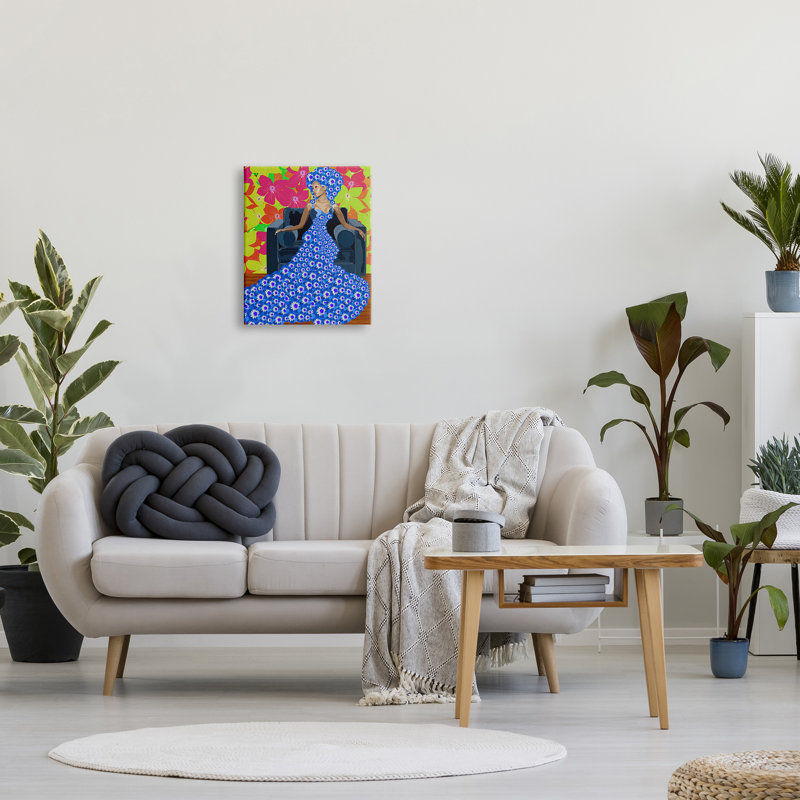 «Woman In Blue Retro», impression sur toile, H 20 po x l 16 po x P 1,5 po