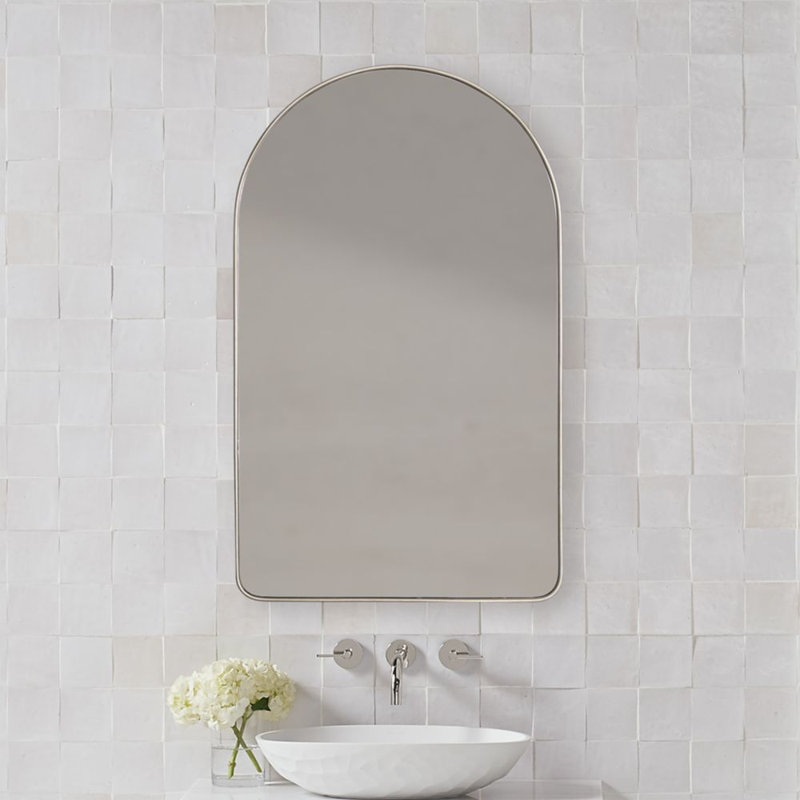 Arch Metal Mirror, Brushed Pewter