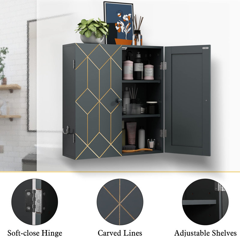 Armoire de salle de bain murale Yolisma, Gris