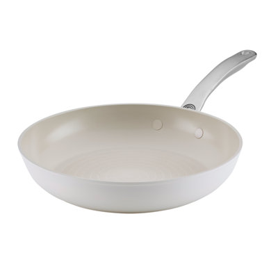 Circulon Halo With Laserdefense Ceramic Nonstick Frying Pan, 10-Inch, Pearl White