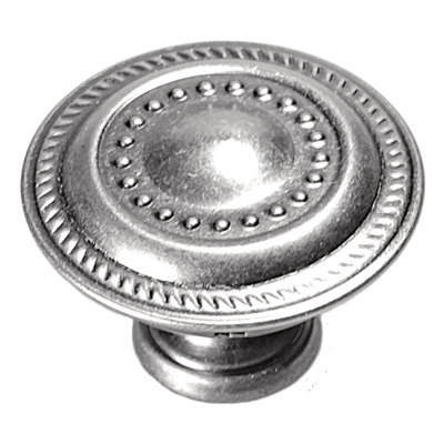 Manor House Collection Round Knob - 1-1/4 " Diameter Cabinet Knob Silver Stone - Traditional Hardware for Drawers & Cabinets