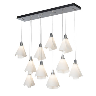 Mobius 10 - Light Rectangular Pendant - Spun Frost Shade