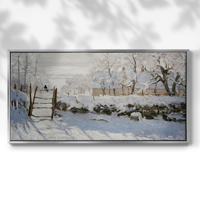Série paysage - CDXIX - Toile tendue avec châssis, prête à accrocher, Argent argent, H 17 po x l 33 po