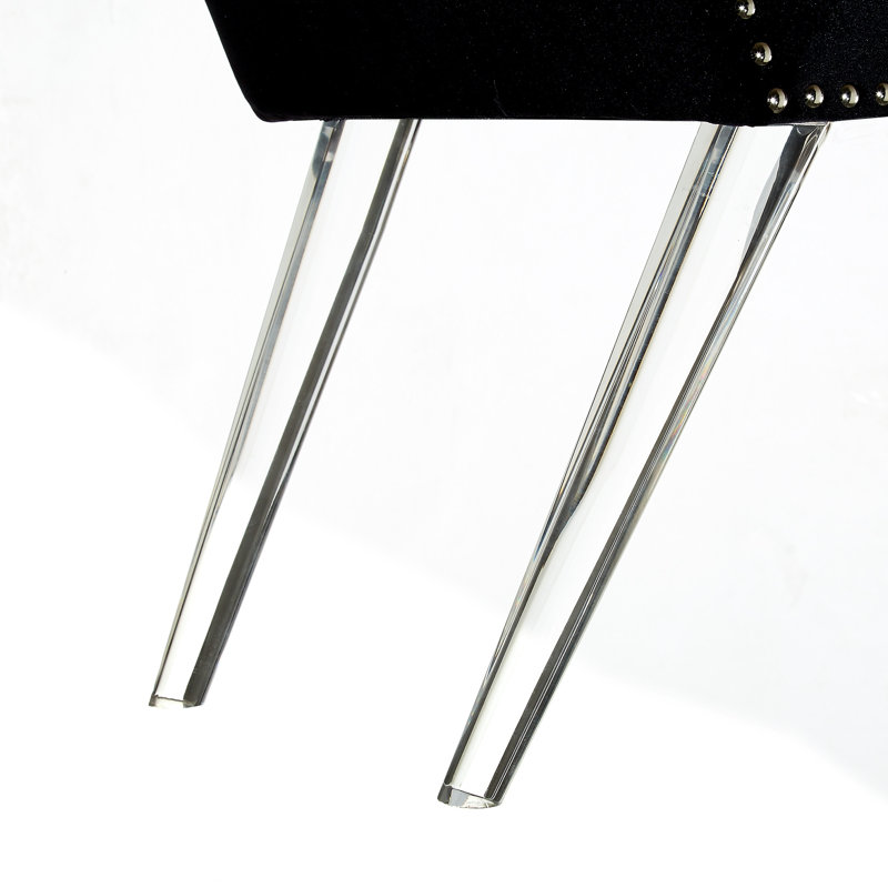 Banc rembourré en velours 45 po, Noir