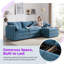 Ensemble de canapé modulaire en tissu de chenille en L avec siège profond et coussins doubles Poltro-802390100