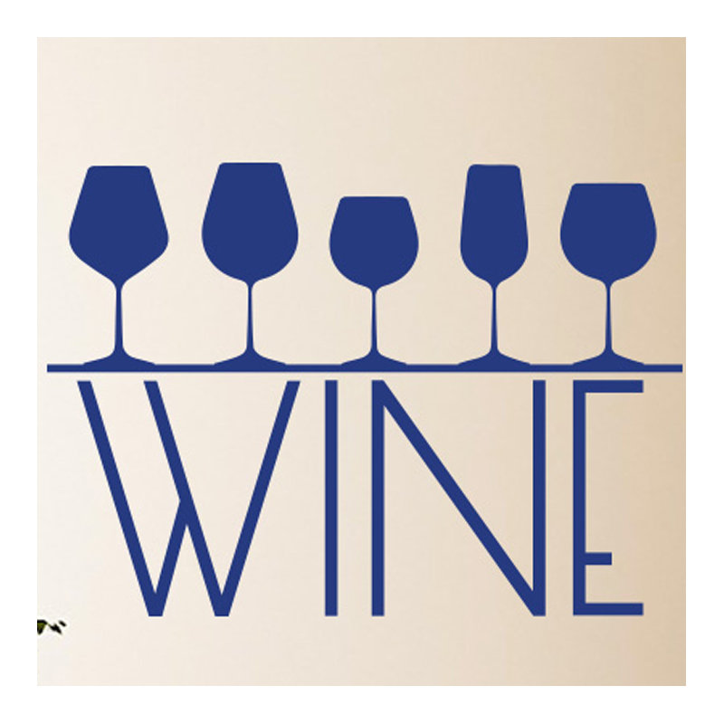 Food & Beverage Non-Wall Damaging Wall Decal, Medium, Dark Blue