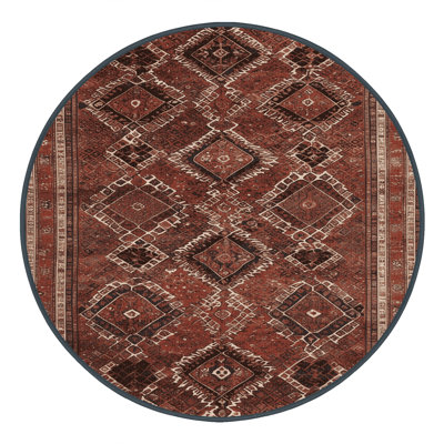 Machine Washable Persian Brown Area Rug