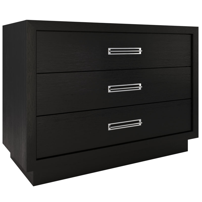 Avalon Three-Drawer Single Bath Vanity, Classic Black, 48", Polished Chrome